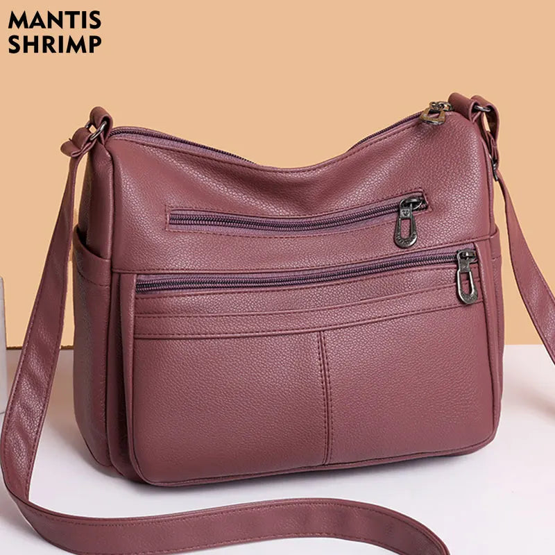 Vintage Casual Messenger Women Shoulder Bag PU Leather Retro Crossbody Purse
