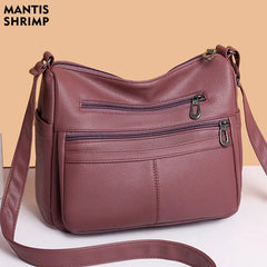 Vintage Casual Messenger Women Shoulder Bag PU Leather Retro Crossbody Purse