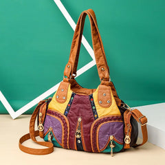 Women Bags Vintage Soft PU Casual Travel Bags Large Handbags