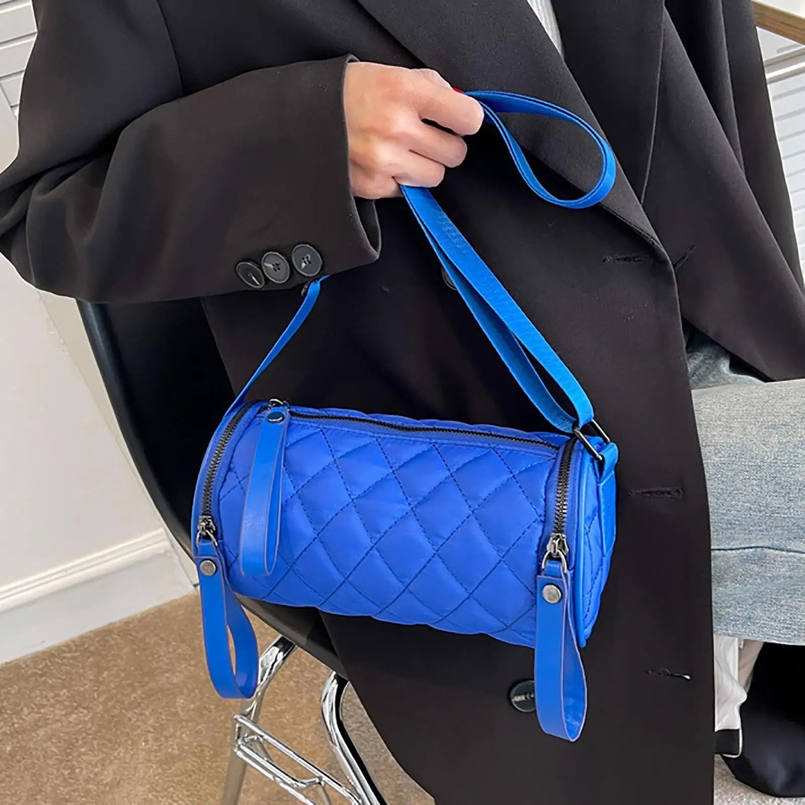 Women Barrel Shoulder Bag Satchel Purses Crossbody Cylinder Bag