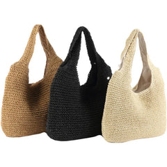 Women Beach Bags Straw Shoulder Travel Tote Large Handbags
