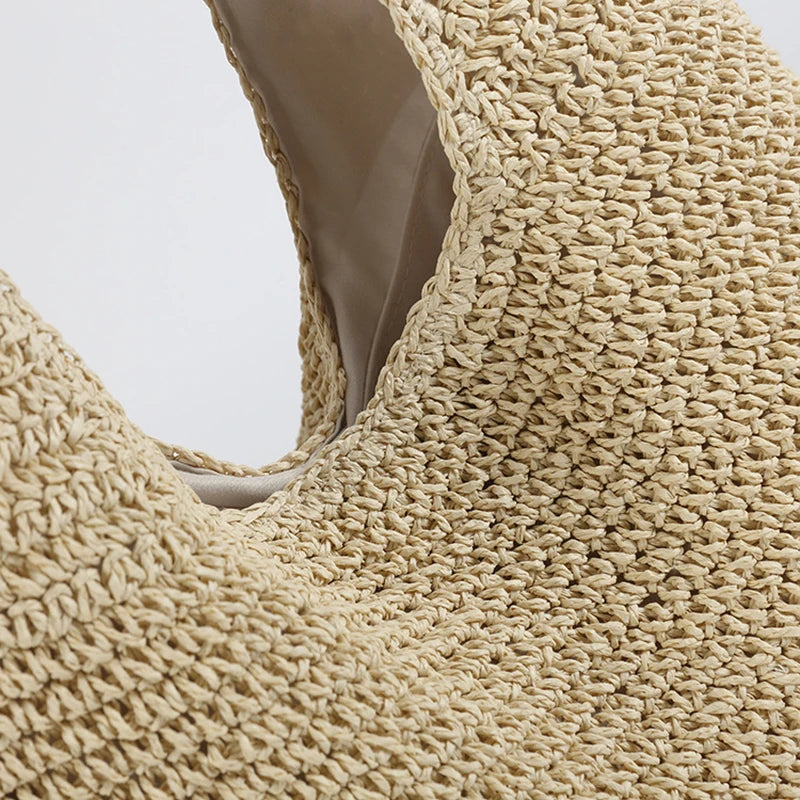 Women Beach Bags Straw Shoulder Travel Tote Large Handbags