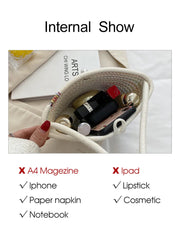 Women Beach Bucket Bag Straw Woven Purses Handbags Crochet Knitting