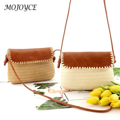 Women Beach Hand-woven Shoulder Bag Lady Vacation Small Messenger Bag