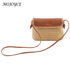 Women Beach Hand-woven Shoulder Bag Lady Vacation Small Messenger Bag