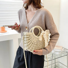 Women Beach Woven Straw Shoulder Messenger Bag Crossbody Handbag