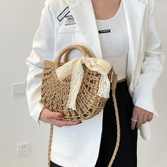 Women Beach Woven Straw Shoulder Messenger Bag Crossbody Handbag