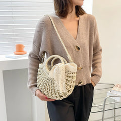 Women Beach Woven Straw Shoulder Messenger Bag Crossbody Handbag