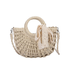 Women Beach Woven Straw Shoulder Messenger Bag Crossbody Handbag