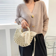 Women Beach Woven Straw Shoulder Messenger Bag Crossbody Handbag