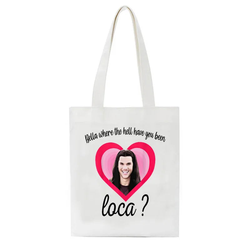 90s Retro Canvas Tote Bag Bella Where Have You Been Loca Student Handbag Girl