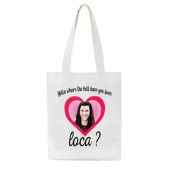 90s Retro Canvas Tote Bag Bella Where Have You Been Loca Student Handbag Girl
