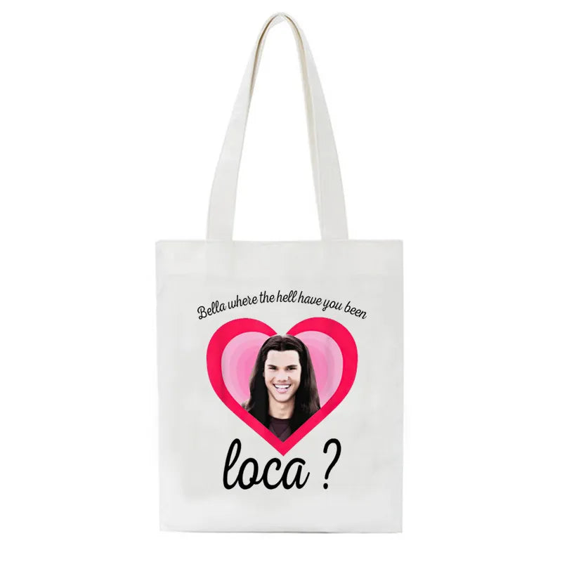 90s Retro Canvas Tote Bag Bella Where Have You Been Loca Student Handbag Girl