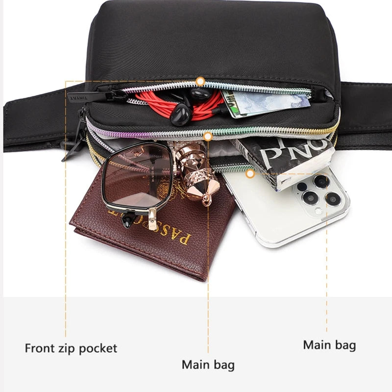 Light Sports Waist Bags Zipper Travel Pouch for Men