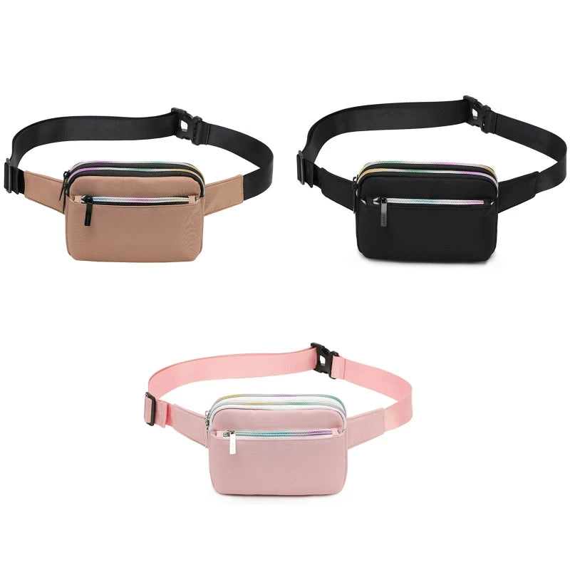 Women Belt Bag Fanny Pack Phone Money Light Sports Waist Bags Zipper Travel
