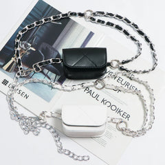 Women Belt Bag Fanny Pack Rhombus Chain Banana Bag for Summer Travel