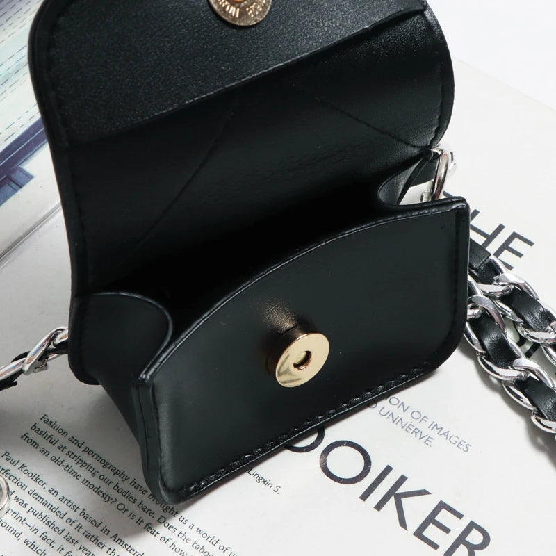 Women Belt Bag Fanny Pack Rhombus Chain Banana Bag for Summer Travel