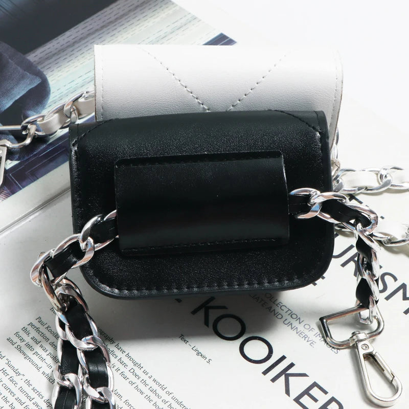 Women Belt Bag Fanny Pack Rhombus Chain Banana Bag for Summer Travel