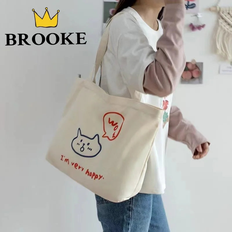 Women Big Canvas Shopping Bag Eco Cloth Large Tote Grocer
