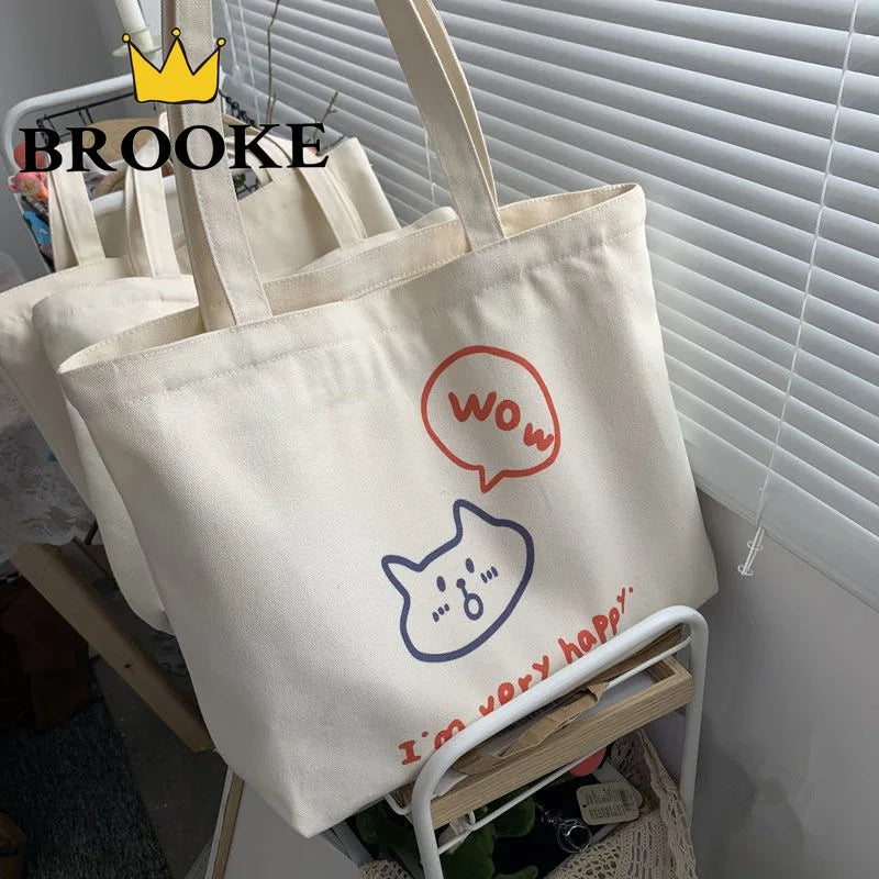 Women Big Canvas Shopping Bag Eco Cloth Large Tote Grocer
