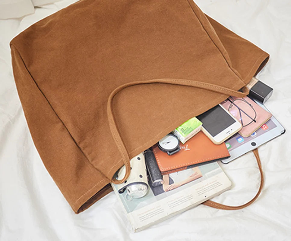 Women Big Canvas Shopping Bag Reusable Eco Shopper Shoulder Bags