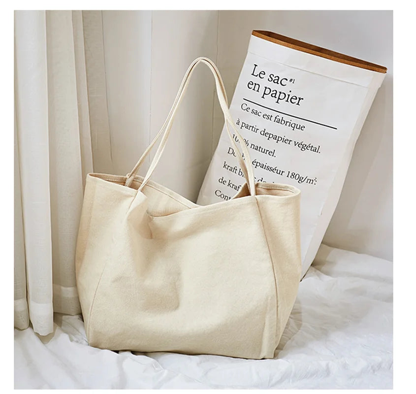 Women Big Canvas Shopping Bag Reusable Eco Shopper Shoulder Bags
