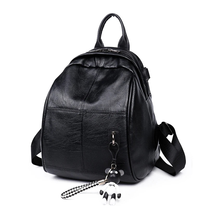 Mini Bear School Backpack Leather Schoolbags For Teenage Girls