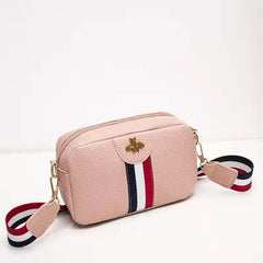 Women Crossbody Shoulder Bag Bee Diamonds Panelled Striped Messenger Bag