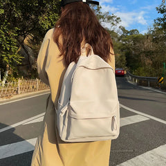 Solid Nylon Backpack for Travel College School Bag