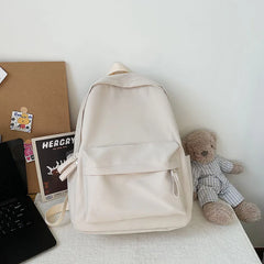 Solid Nylon Backpack for Travel College School Bag