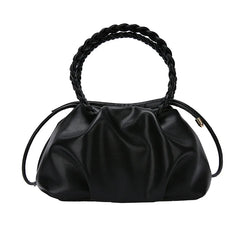 Braided Handle Top-handle Bag Vintage Tote Soft Shoulder Bag