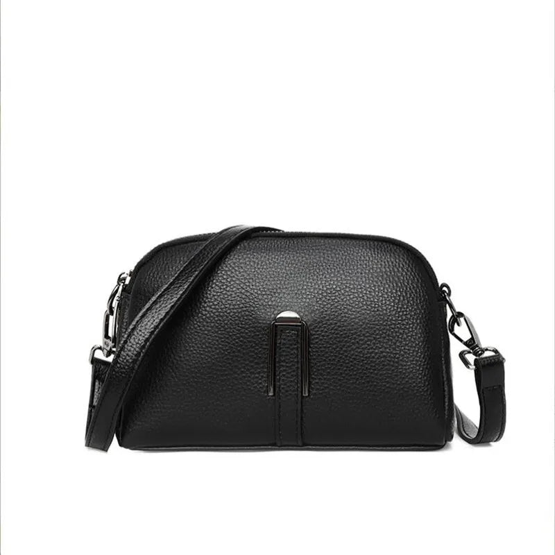 Women Leather Messenger Bags Small Shoulder Handbag Cowhide Crossbody