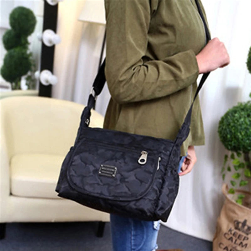 Waterproof Nylon Messenger Bag High Capacity Shoulder Bag