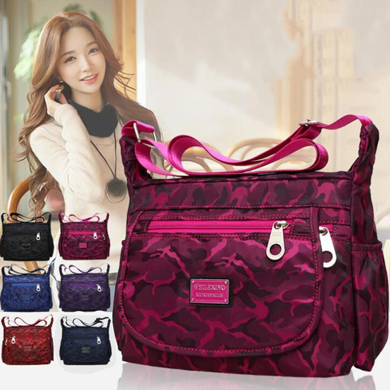 Waterproof Nylon Messenger Bag High Capacity Shoulder Bag