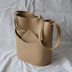 Women Bucket Bag Shoulder Crossbody Large Capacity PU Leather Handbag