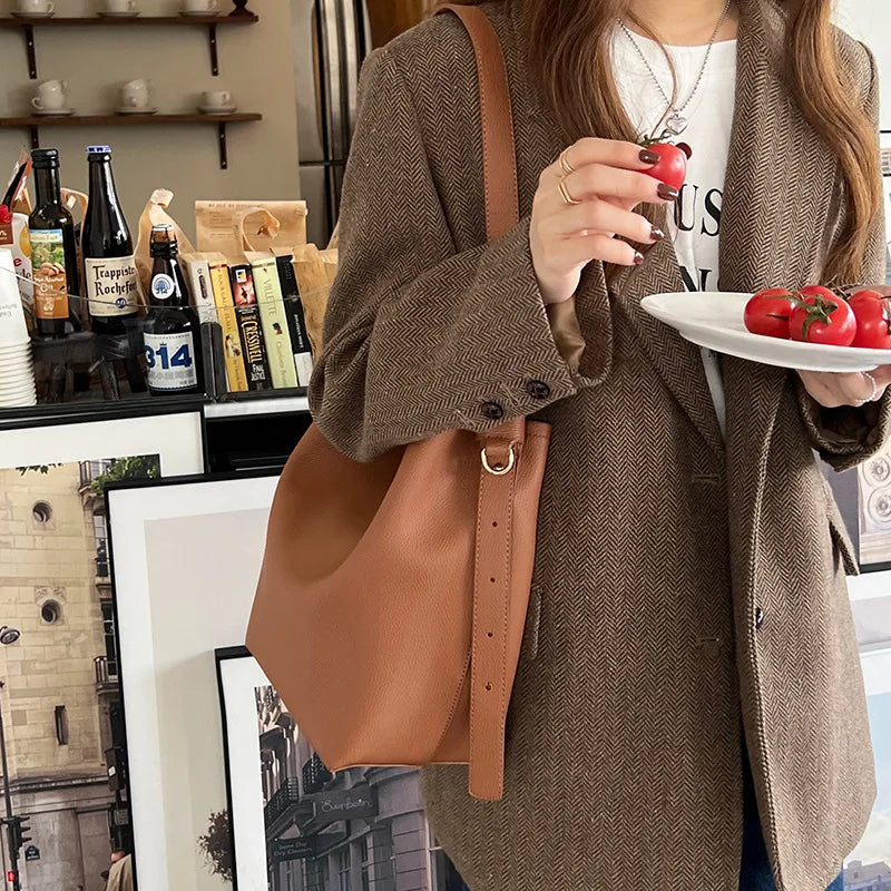Women Shoulder bag Soft PU leather crossbody bags Large capacity tote