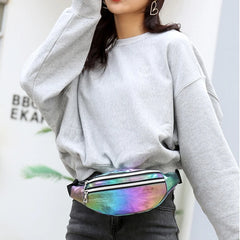 Women Holographic Fanny Pack Waist Bag for Travel