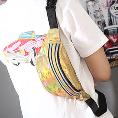 Women Laser Belt Bag Holographic Fanny Pack Waist Bag
