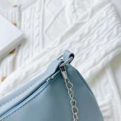 Women Butterfly Chain Shoulder Bag PU Leather Zipper Shopping Purse