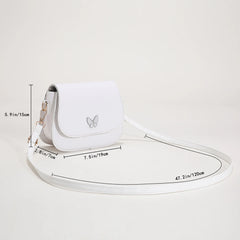 Women Butterfly Leather Shoulder Bags Flap Small Handbag Lady Messenger Satchel