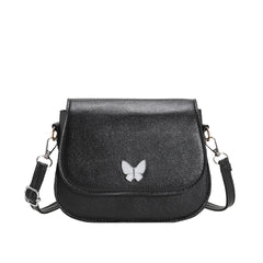 Vintage Women Butterfly Leather Shoulder Bag Solid Flap Small Handbag