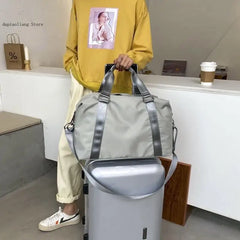 Large Waterproof Nylon Tote Bag for Women - Travel, Gym, Weekend