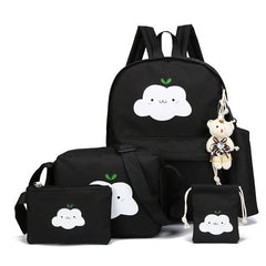 Women Canvas 5Pcs/set School Backpacks College Schoolbag for Teenager Girls