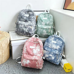 Women Canvas Backpack Tie Dye Shoulder Bag