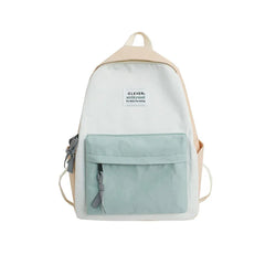 Canvas Backpack Women Shoulder Bag Stitching School Bag Teenage Girl Children