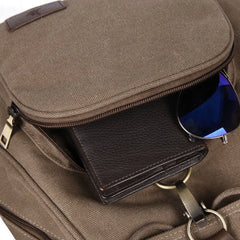Vintage Canvas Backpack for Women Drawstring School Laptop Bag