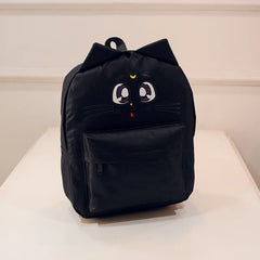 Women Canvas Backpacks Cat Eyes Animal Printing School Bags For Teenagers