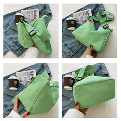 Women Canvas Bag Adjustable Shoulder Shopping Crossbody Bag