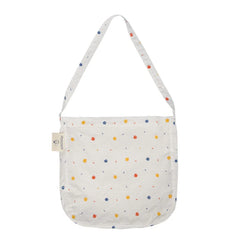 Colorful Print Polka Dots Canvas Shoulder Bag for College Girls