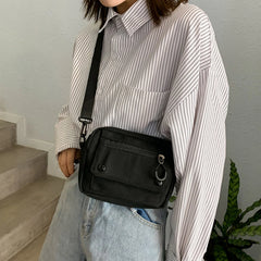 Canvas Shoulder Bag Japan Style Small Crossbody Student Purse Phone Pocket